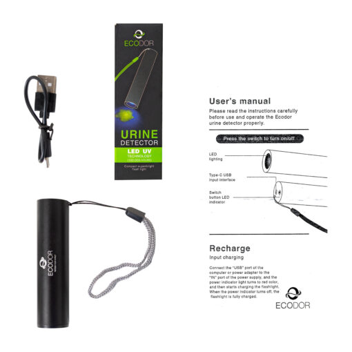 Ecodor Urine detector (Oplaadbaar) – Vind urinevlekken snel en nauwkeurig - Afbeelding 3
