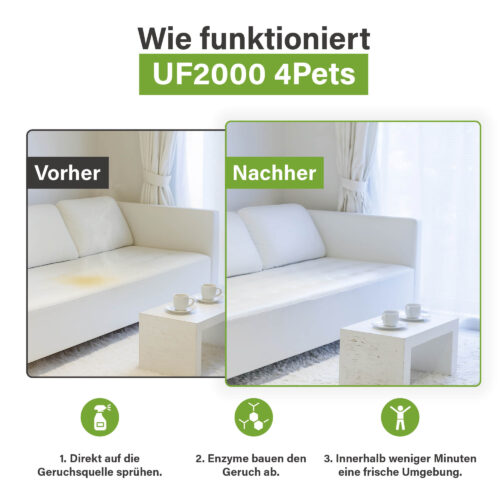 Ecodor Aktionspaket – UF2000 4Pets + Geruchs- und Fleckenentferner + EcoLight (wiederaufladbarer) Urindetektor - Afbeelding 3